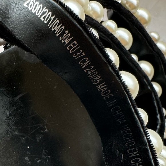 Zara Pearl Embellished Straps Flat Sandals Flats Faux Leather Slides Mules Shoes - Picture 9 of 16